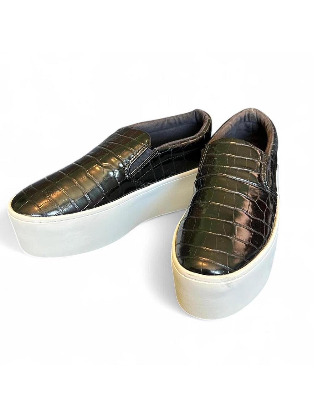ASOS black platform slip ons size five